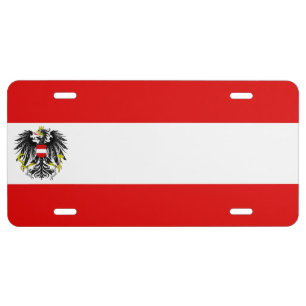 Austrian flag license plate