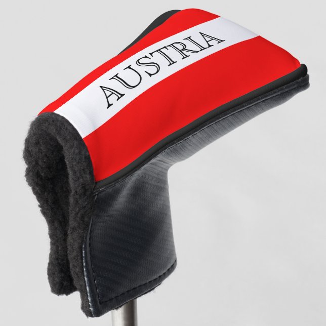 Austrian flag of Austria golf head cover sock (3/4 Front)