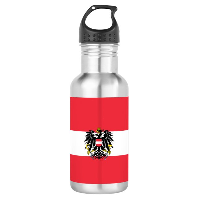 Austrian flag paper cup stainless steel water bottle (Front)