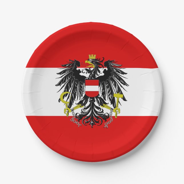 Austrian flag paper plates (Front)