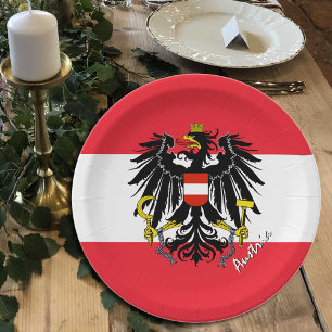 Austrian Flag plates, party, sports, Austria Paper Plates