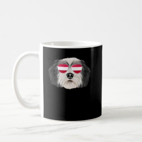 Austrian Flag Polish Lowland Sheepdog Dog Austria  Coffee Mug