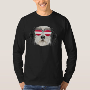 Austrian Flag Polish Lowland Sheepdog Dog Austria  T-Shirt