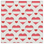 Austrian Flag &amp; Red Heart fashion Fabric /Austria