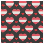 Austrian Flag &amp; Red Heart fashion Fabric /Austria