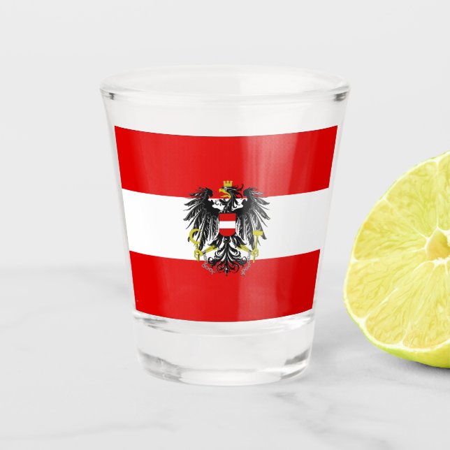 Austrian flag shot glass (Front)