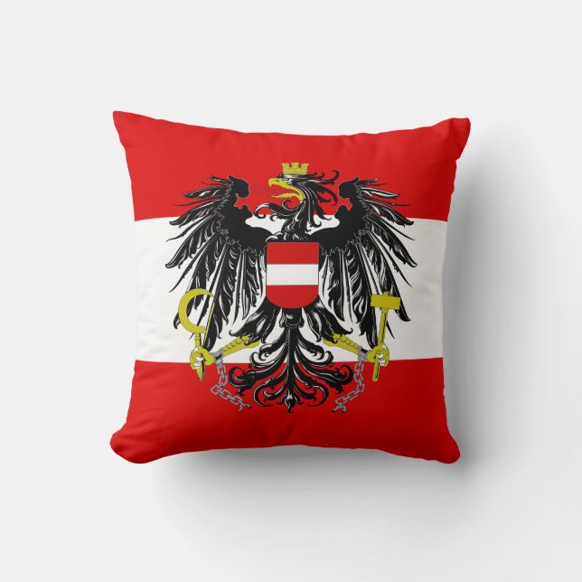 Austrian flag throw pillow (Front)