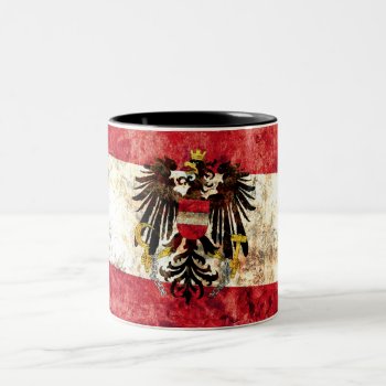 Austrian Flag Two-tone Coffee Mug by RodRoelsDesign at Zazzle