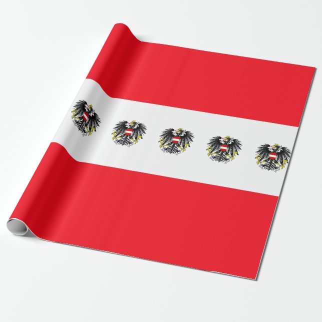 Austrian flag wrapping paper (Unrolled)