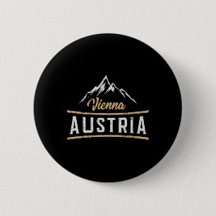 Austrian Gift Shirts Ltd Vienna Austria Retro Vaca Button