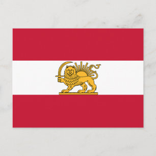 Austrian Iranian Lion and Sun Heritage Flag Postcard