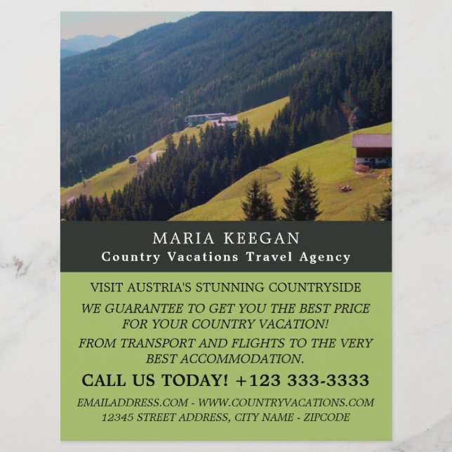 Austrian Landscape, Travel Agency Advertising Flyer (Front)