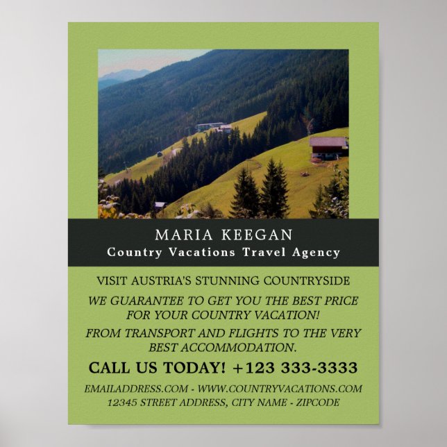 Austrian Landscape, Travel Agency Advertising Poster (Front)