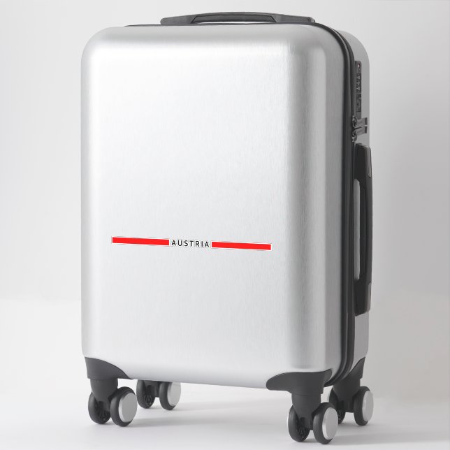 Austrian minimalistic flag sticker (Suitcase)