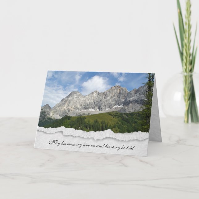 Austrian mountain peaks sympathy card (Front)