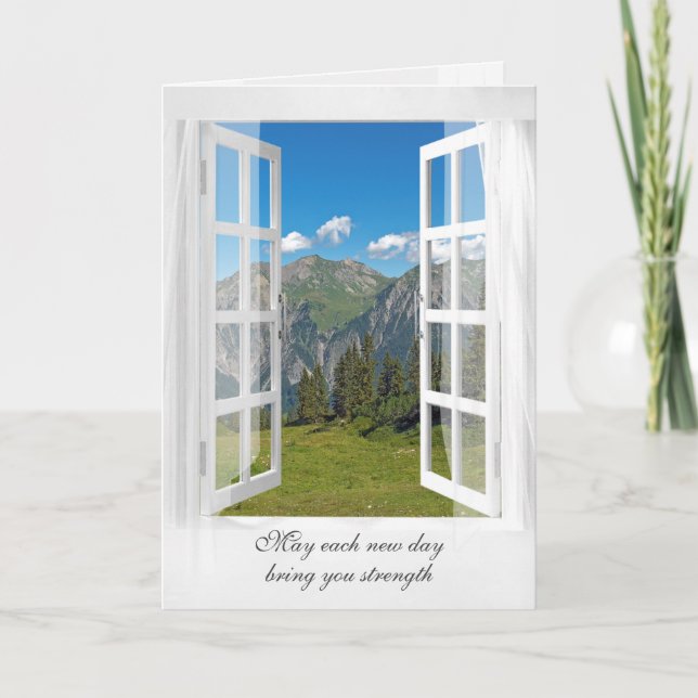 Austrian Mountain Window Sympathy  Card (Front)