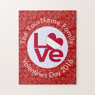 Austrian Red Letter LOVE Flag Personalized  Jigsaw Puzzle