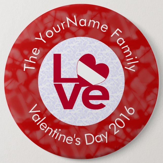 Austrian Red Letter LOVE Flag Personalized  Pinback Button (Front)