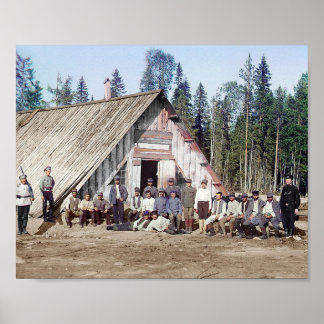 Austrian War Prisoners  - 1915 Vintage Color Photo Poster