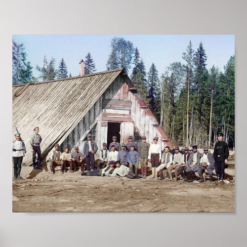 Austrian War Prisoners  _ 1915 Vintage Color Photo Poster