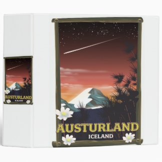 austurland Iceland Iceland travel poster 3 Ring Binder