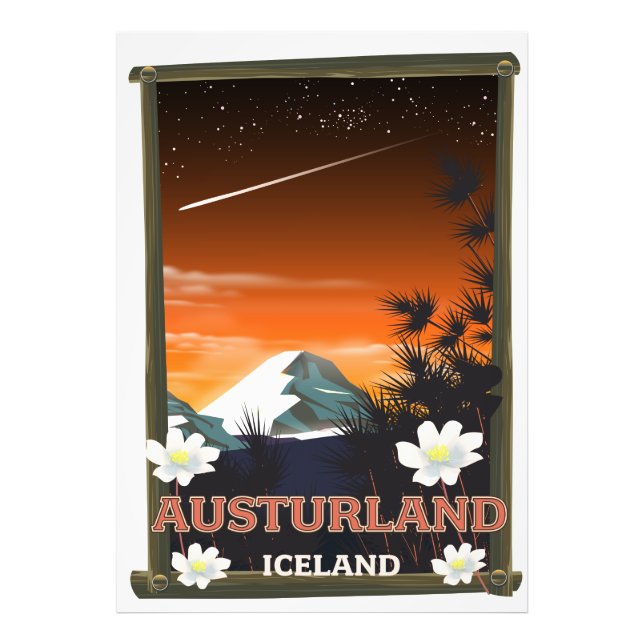 Austurland iceland travel poster (Front)