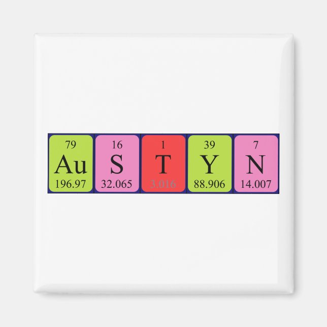 Austyn periodic table name magnet (Front)