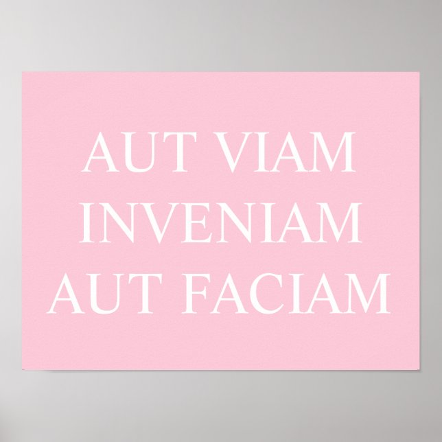 Aut Viam Inveniam Aut Faciam Print – Pink (Front)