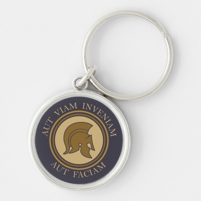 Aut Viam Inveniam Aut Faciam - Roman Helmet Keychain (Front)