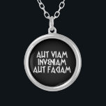 aut viam inveniam aut faciam silver plated necklace<br><div class="desc">aut viam inveniam aut faciam</div>