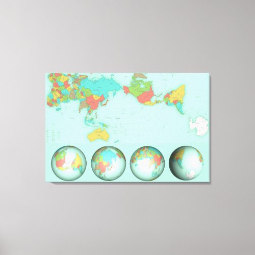 AuthaGraph World Map  Canvas Print