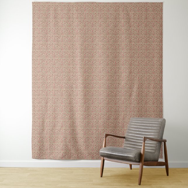 Authentic 1940s Muted Burgundy Floral Sprig  Tapestry (In Situ)