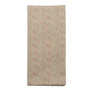 Authentic 1940s Utility Khaki & Burgundy Floral Cloth Napkin