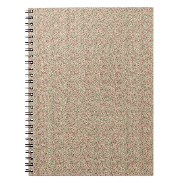 Authentic 1940s Utility Khaki & Burgundy Floral Notebook (Front)