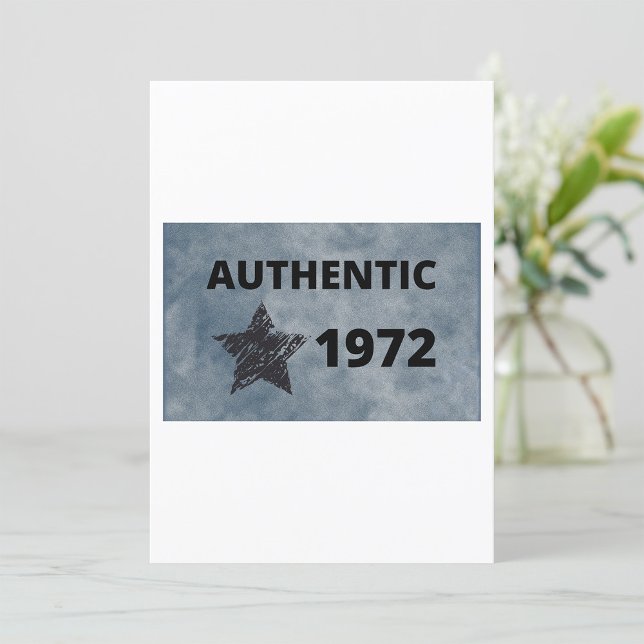 Authentic 1972 Vintage Star Retro Birthday Design  Invitation (Creator Uploaded)