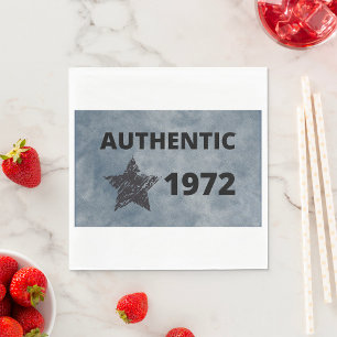 Authentic 1972 Vintage Star Retro Birthday Design Napkins