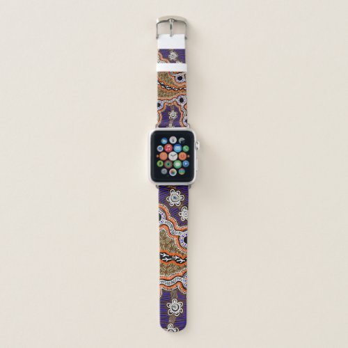 Authentic Aboriginal Art _ Brolga Dreaming Apple Watch Band