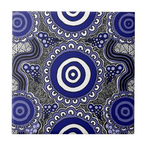 Authentic Aboriginal Art _ Gathering Ceramic Tile