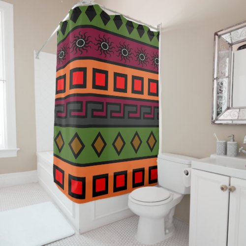 authentic African colored pattern Shower Curtain