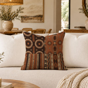 Authentic African Motif Decorative Throw Pillow Ar