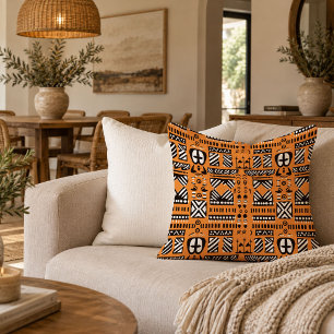 Authentic African Mud Cloth Accent Pillow Home Dec