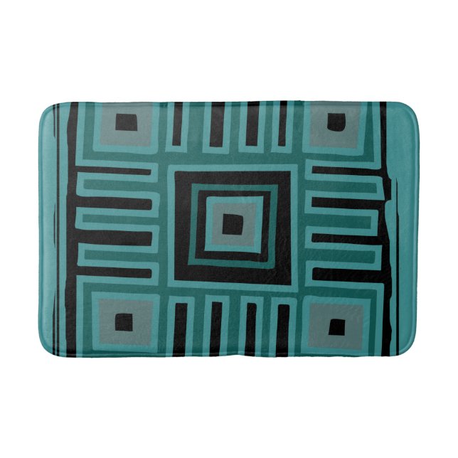 authentic African mud cloth pattern Bath Mat (Front)