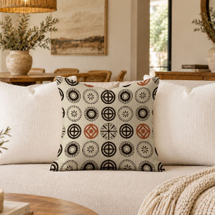 Authentic African Tribal Pattern Throw Pillow Art