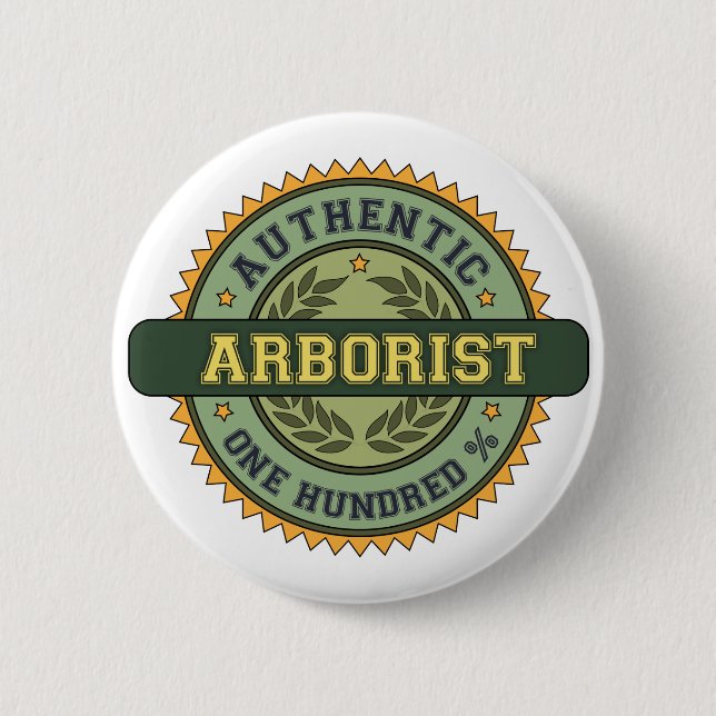 Authentic Arborist Pinback Button (Front)