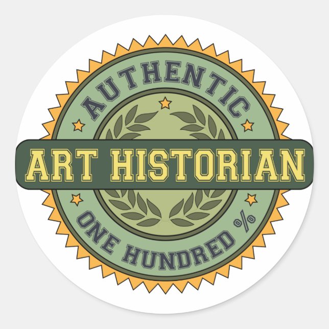 Authentic Art Historian Classic Round Sticker (Front)