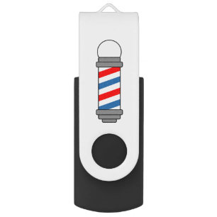 Authentic barber shop pole logo USB pen drive