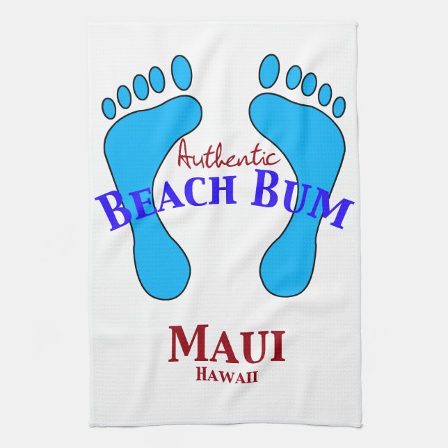 Authentic Beach Bum Maui Hawaii Towel (Vertical)