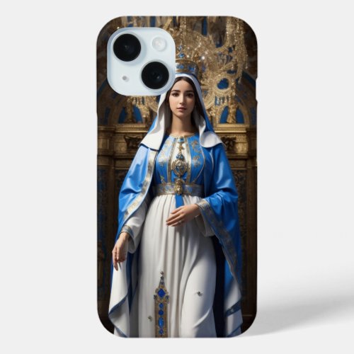 Authentic Blessed Virgin Mary Mother of Jesus iPhone 15 Case