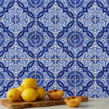 Authentic Blue White Mediterranean Azulejo Pattern