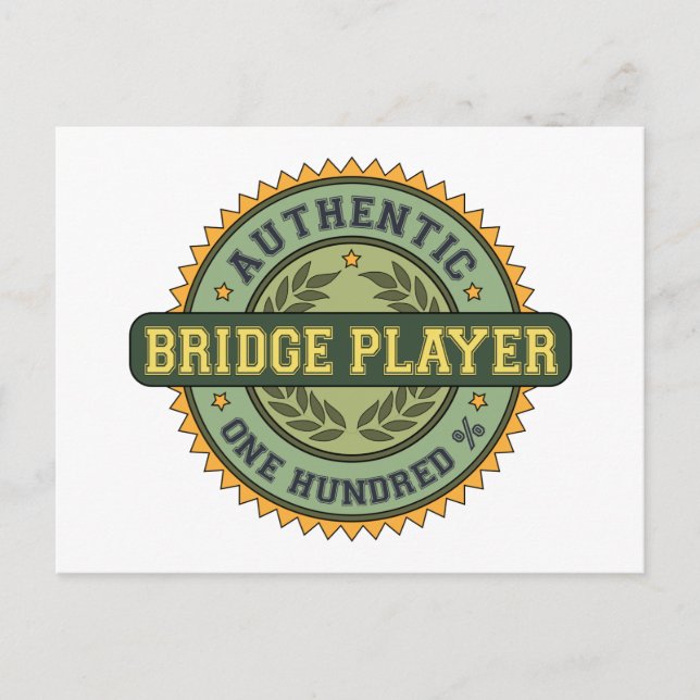 Authentic Bridge Player Postcard (Front)